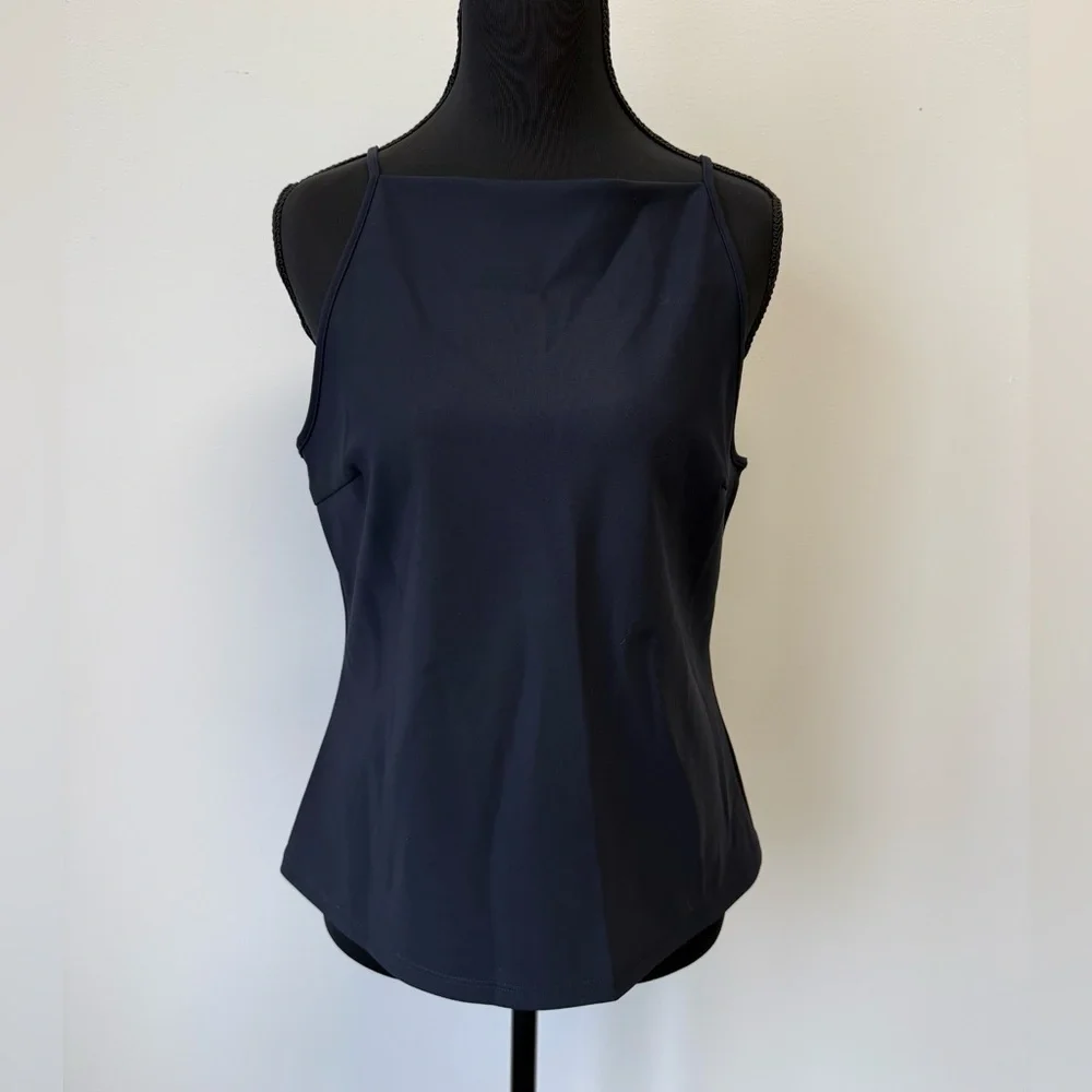 Theory Square Neck Tank Top Women's 
Navy Precision Ponte Sleeveless - Picture 4 of 8